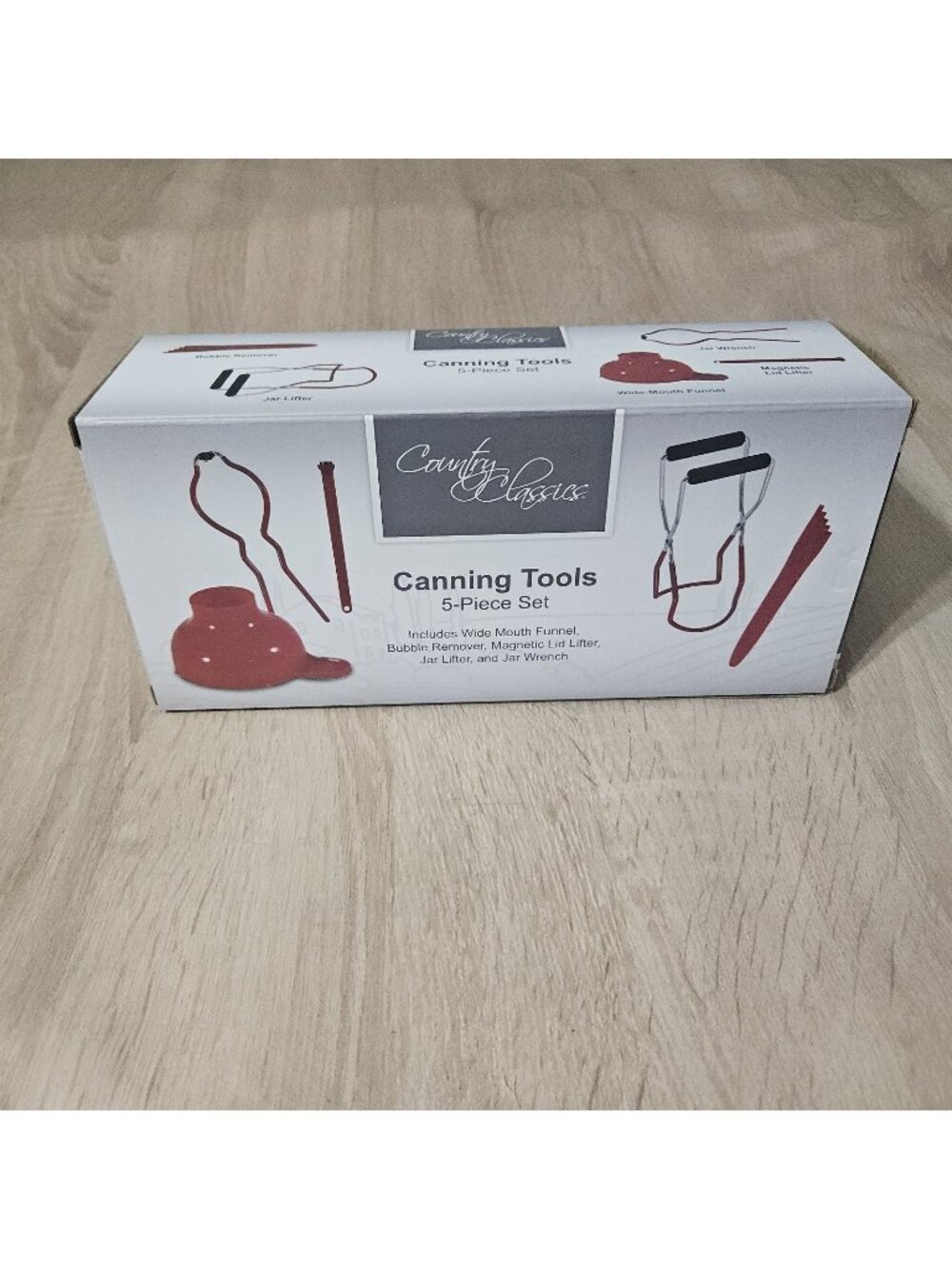 Country Classics Canning Supplies Starter Kit 5 Piece Set Red New